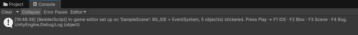 Console confirmation