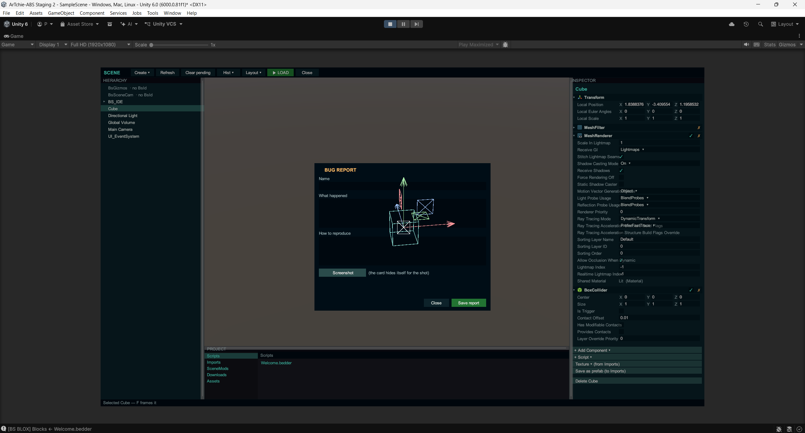 F4 — bug reporter