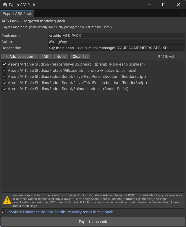 Export ABS Pack